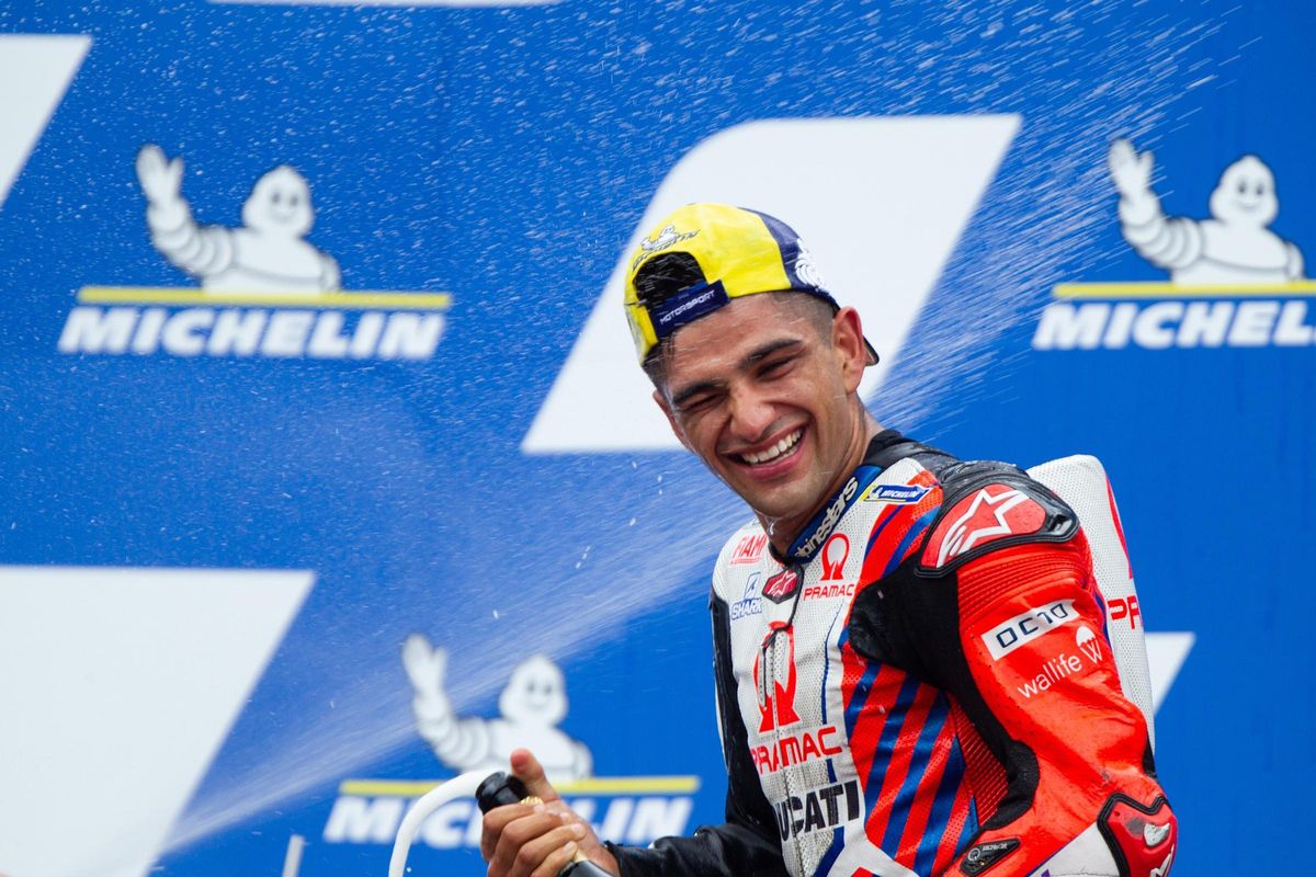 Jorge Martín celebra su triunfo en el GP de Styria de 2020.
