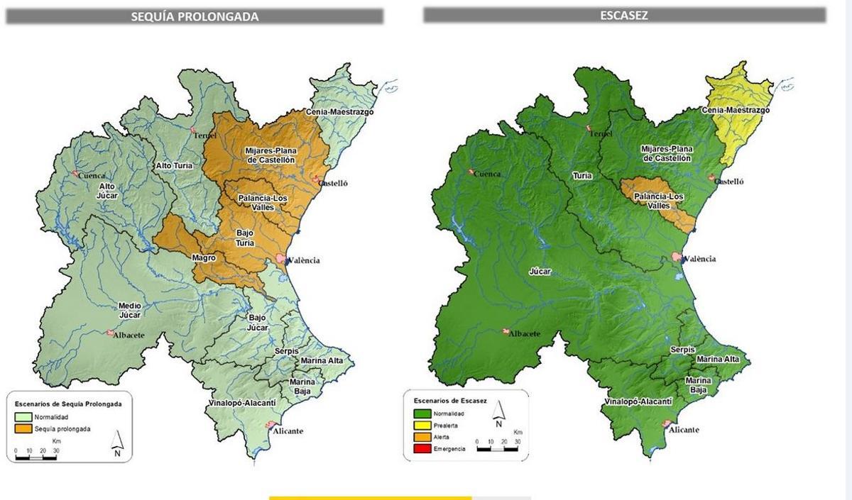 Informe de sequía de la Confederación Hidrográfica del Júcar.