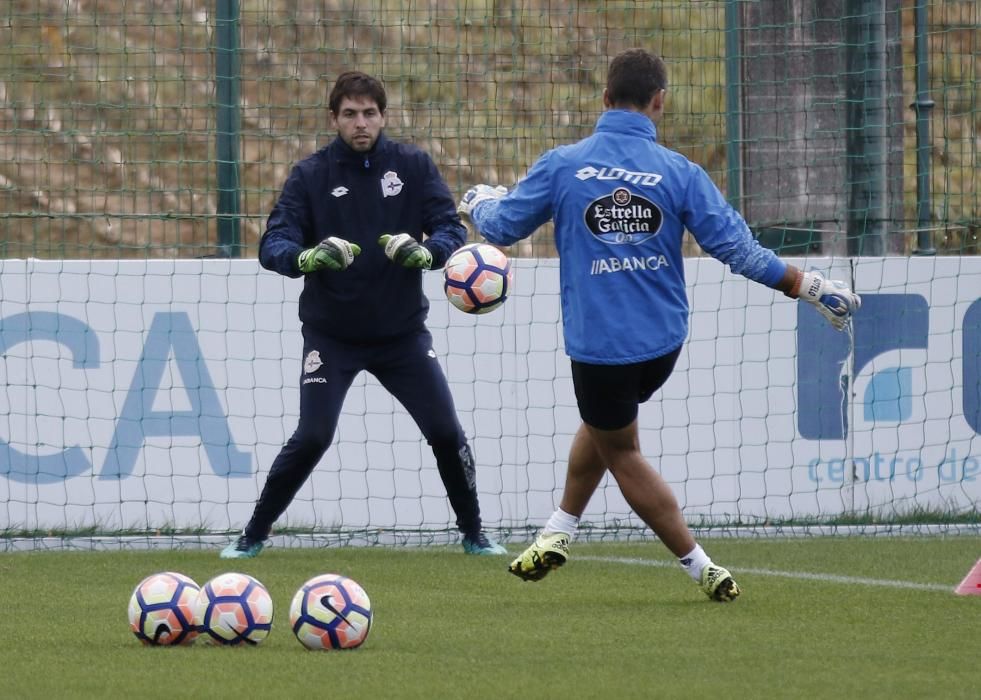 Entrenamiento táctico del Dépor para el Camp Nou