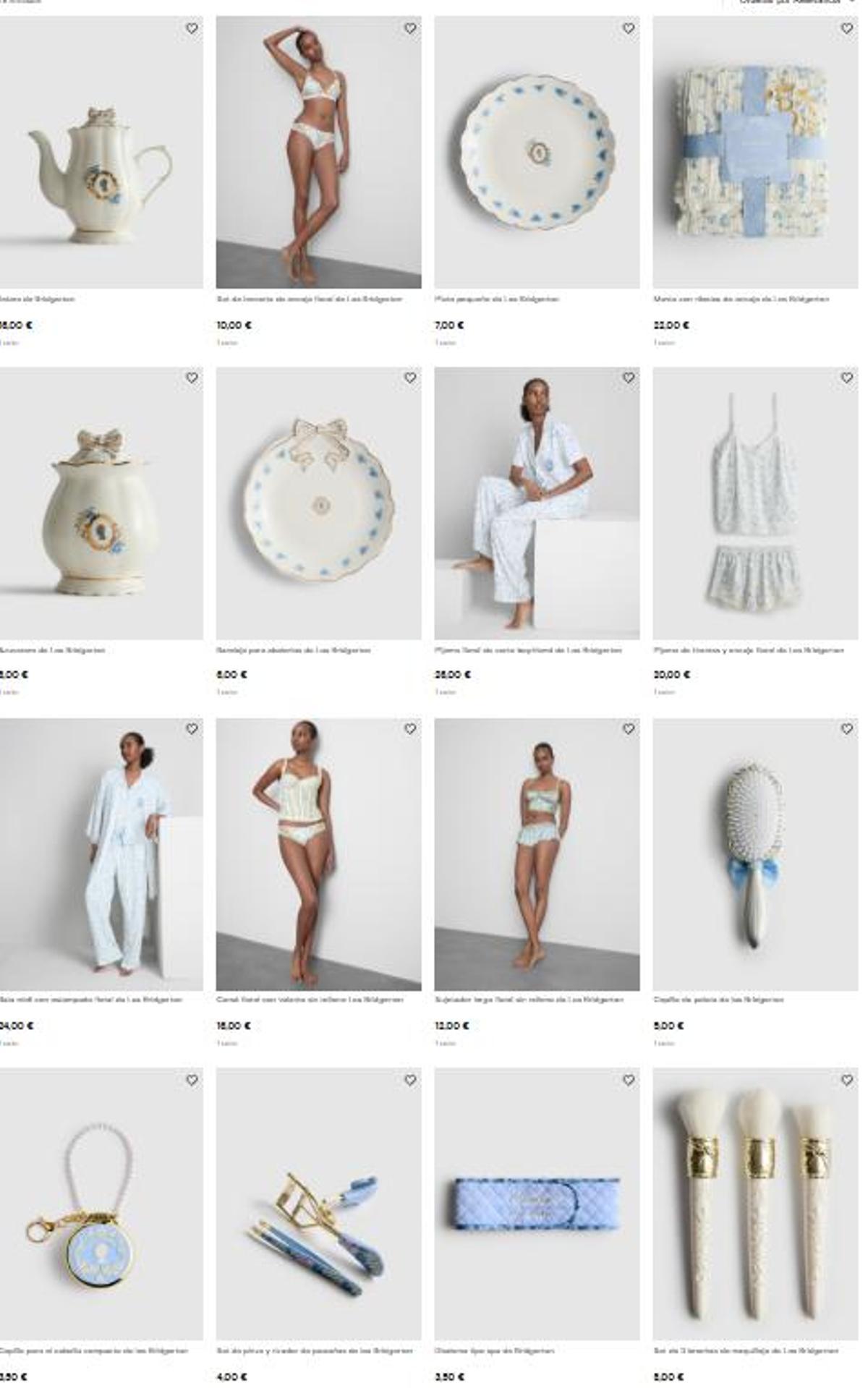 Algunos de los artículos de la colección de Los Bridgerton en Primark.