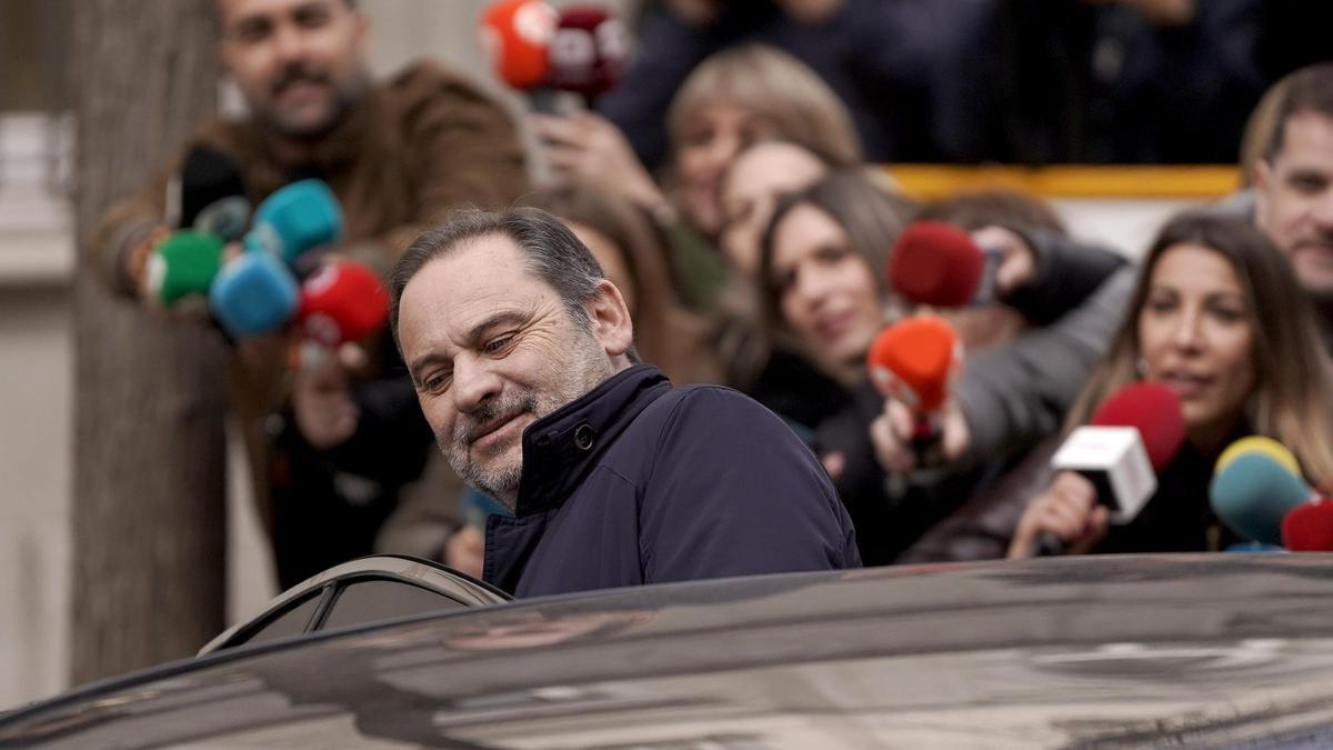 José Luis Ábalos, tras su declaración ante el Tribunal Supremo, el pasado 20 de febrero.