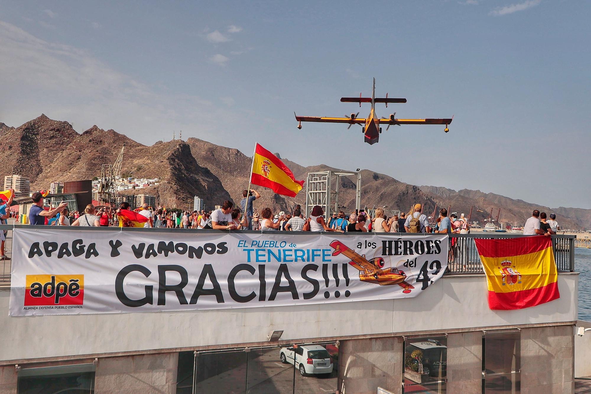 Tenerife agradece a los medios aéreos su lucha contra el incendio