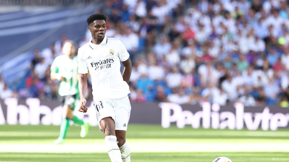 Tchouameni durante el partido contra el Real Betis en el Santiago Bernabéu