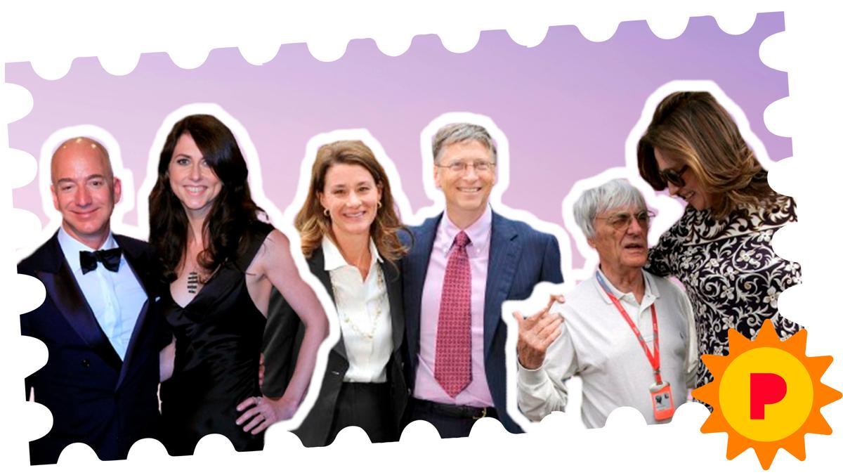 Los divorcios más costosos de los últimos tiempos: Jeff Bezos y MacKenzie Scott / Melinda French y Bill Gates / Bernie Ecclestone y Slavica Radic.