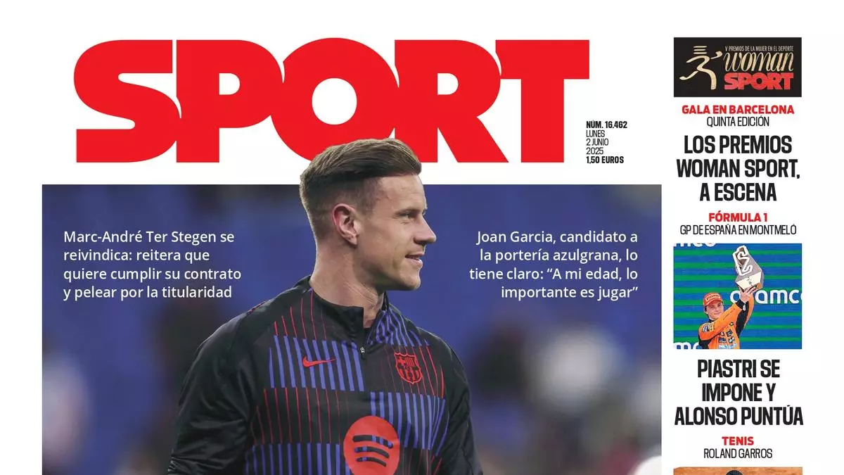 La portada de SPORT de hoy lunes, 2 de junio de 2025