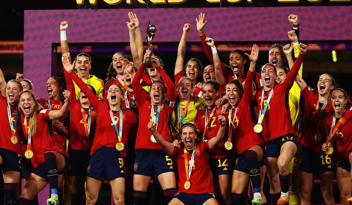 Las jugadoras de la Selección española tras ser proclamadas como campeonas del mundo