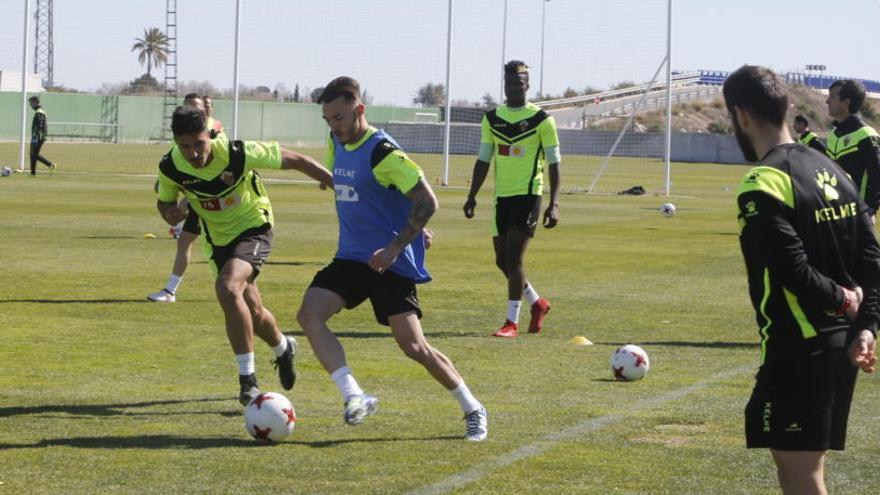 Josan, durante el entrenamiento de esta mañana