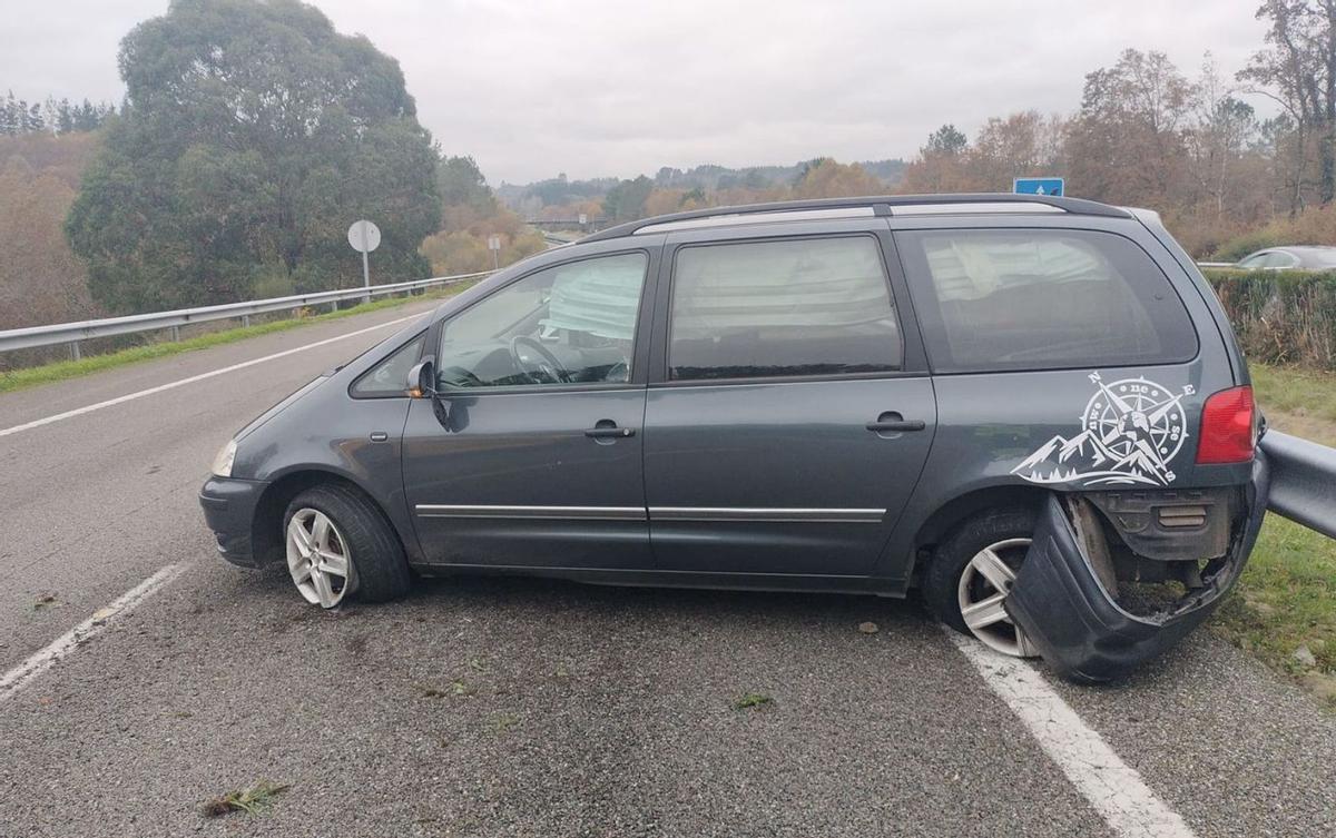 Estado en el que quedó el coche en el que viajaban.