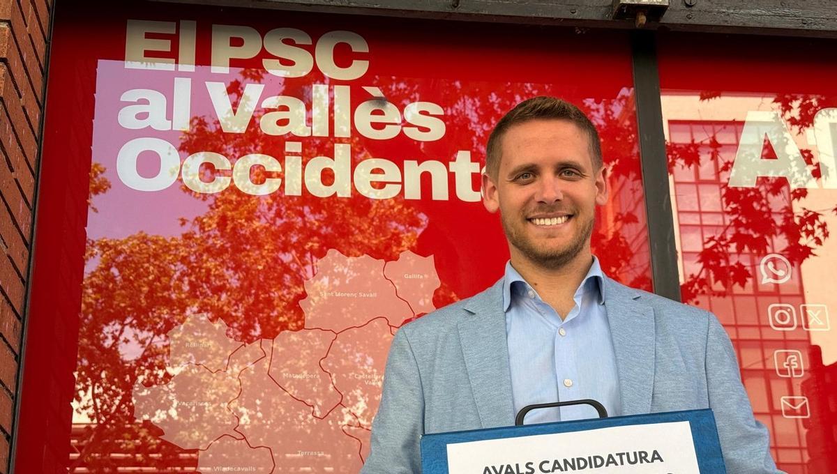 Javi García, candidato del PSC en Terrassa para las municipales de 2027.