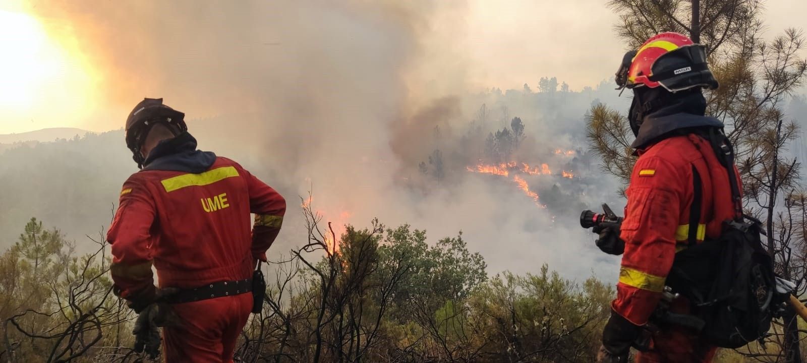 Efectivos de la UME trabajan incendio forestal de Castellón.  EUROPA PRESS