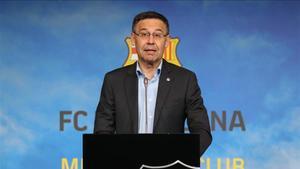 Bartomeu, durante la rueda de prensa