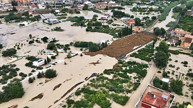 Una zona d'horta de la regió de Múcia, arrasada per l'episodi de gota freda de la setmana passada.