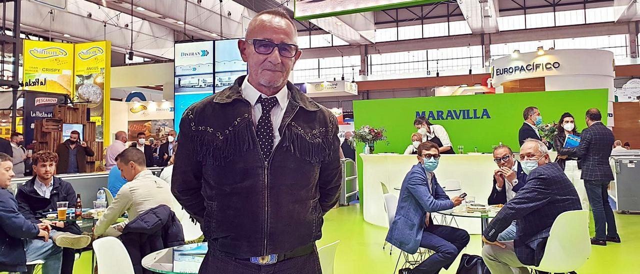 Giuseppe Mellino, ayer frente al stand de su compañía.