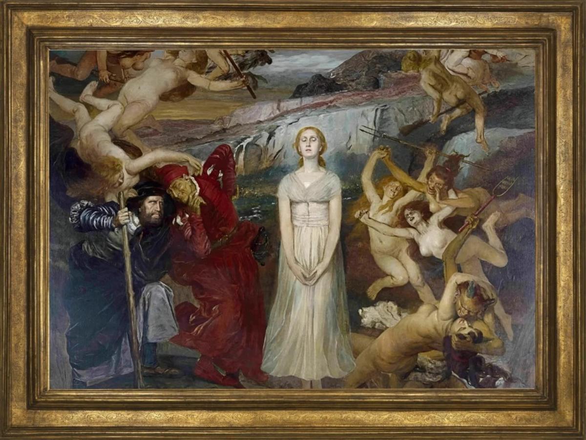 'Escena de la Noche de Walpurgis de 'Fausto' (1910), de Fritz Roeber, en el Museo de la Abadía de Liesborn