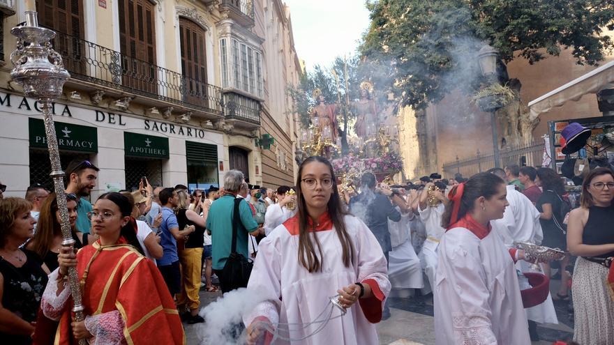 Procesión de los patronos de Málaga por las calles del Centro