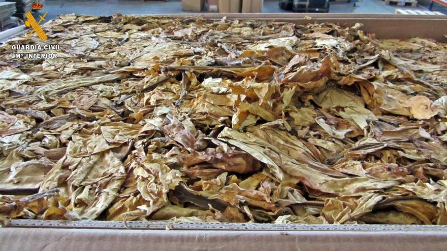Intervenidos en Badajoz 1.260 kilos de hojas de tabaco de contrabando