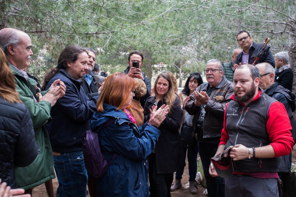 Visita de Pablo Iglesias al paredón de España de Paterna