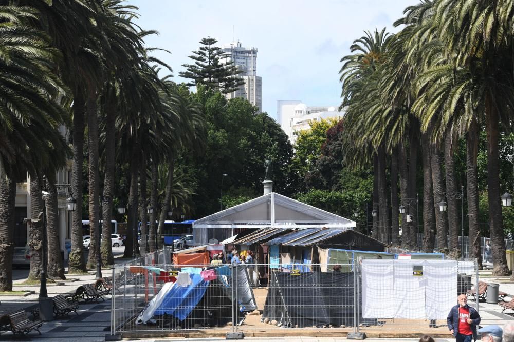 Acampa recuerda en A Coruña a mujeres refugiadas