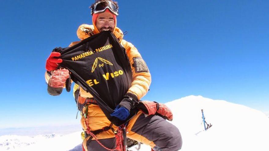 Martín Ramos en la cumbre del Kangchenjunga el pasado domingo.