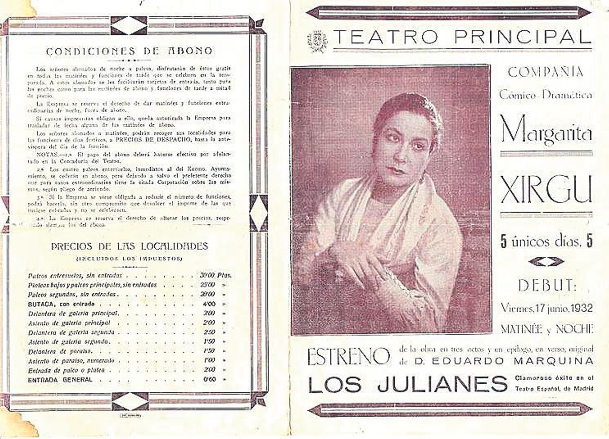 Programa de mano de la actuación de La Argentinita