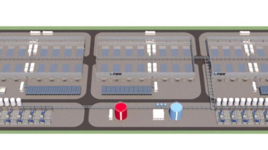 Planta de electrólisis de 520 MW diseñada por TSK para el proyecto SunBrilliance.| |  CEDIDA A LNE