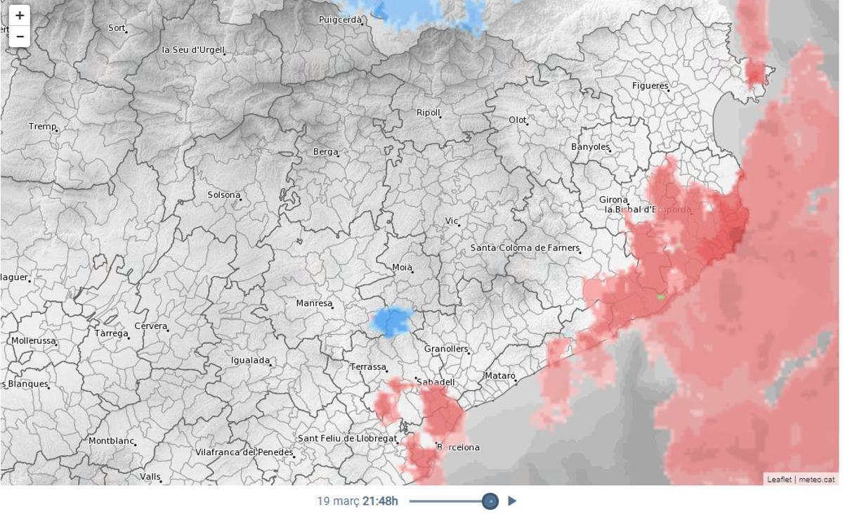 Nieve en el sudoeste del Moianès y en las comarcas limítrofes de Bages y el Vallès Occidental, la noche de San José, a las 21.48 horas.José 