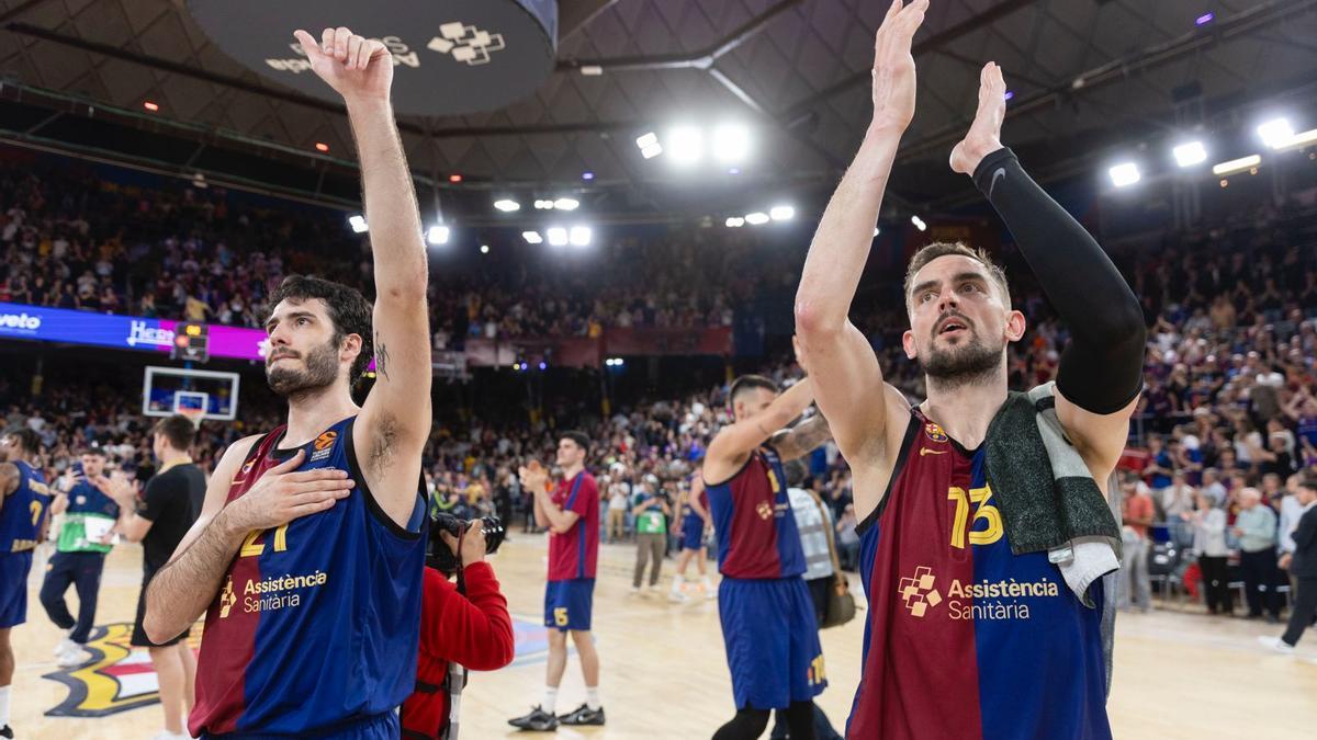 Abrines y Satoransky agradecen el apoyo del Palau Blaugrana