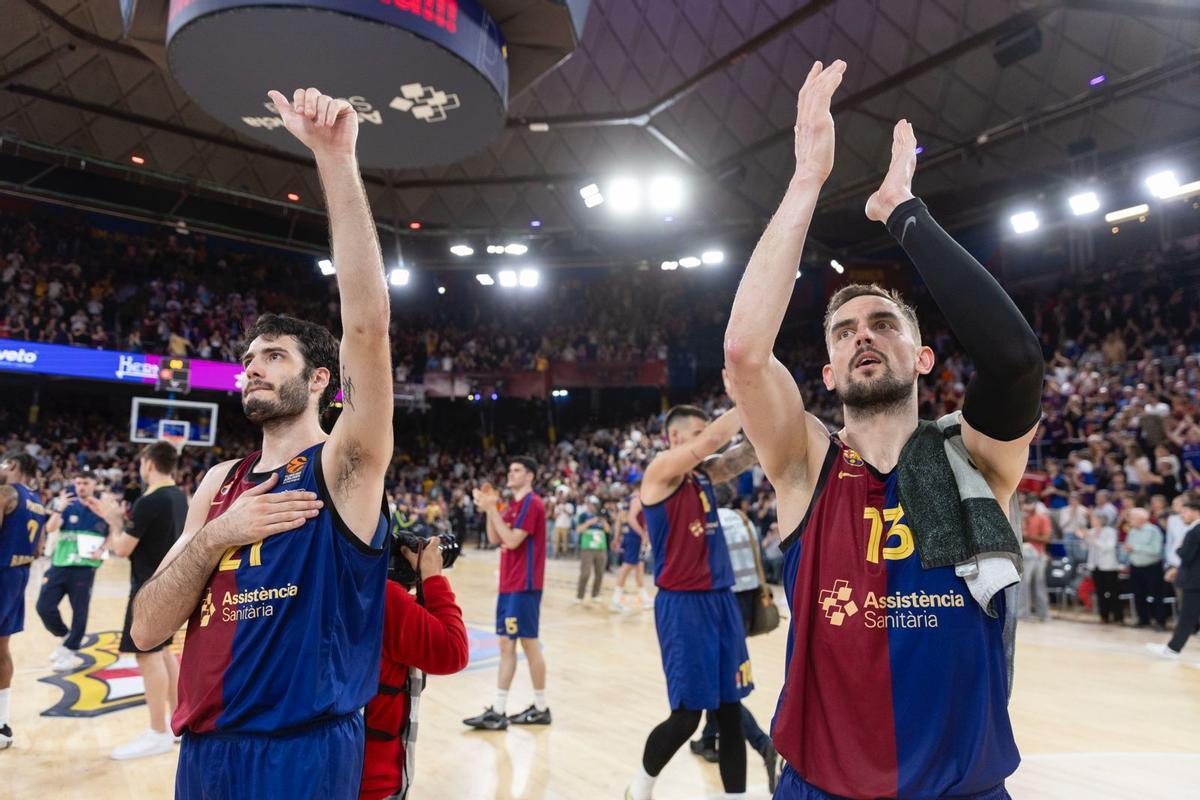 Abrines y Satoransky agradecen el apoyo del Palau Blaugrana