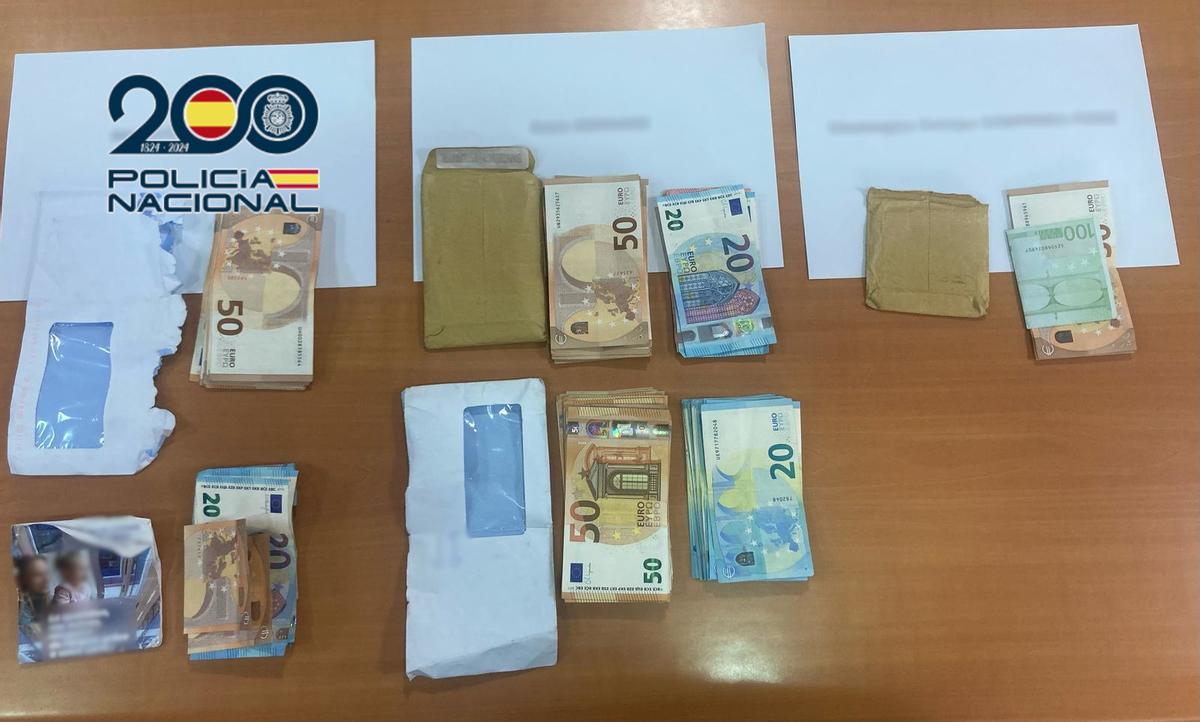 Dinero incautado por la Policía de Alicante.