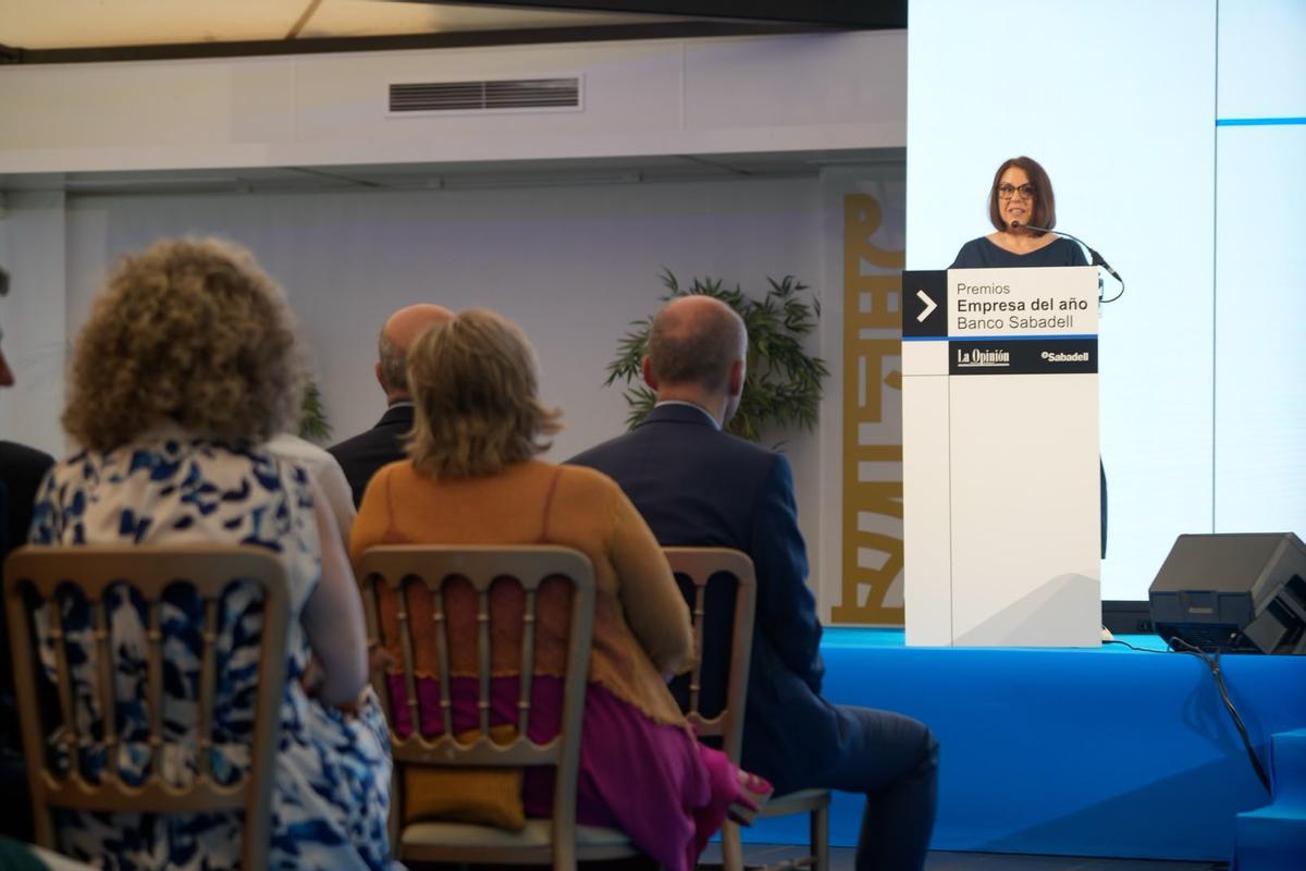 Ángeles Rivero, directora general de Prensa Ibérica (Asturias y Castilla y León), durante su discurso.