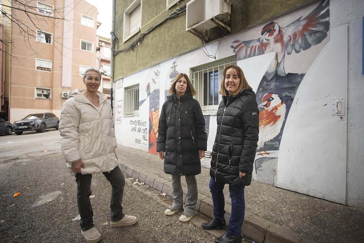 Montse Castro, Sandra Quintana i Anna Sans aquest dimecres a Girona.