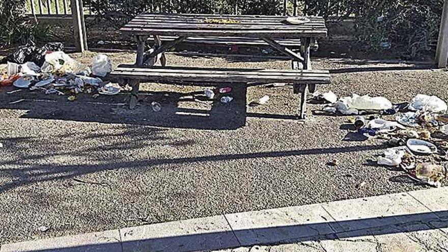 Basura en el parque de Son Parera