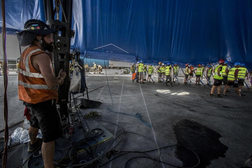 La compañía inicia en el recinto de Rabasa el montaje de la gran carpa de su espectaculo 'Totem'