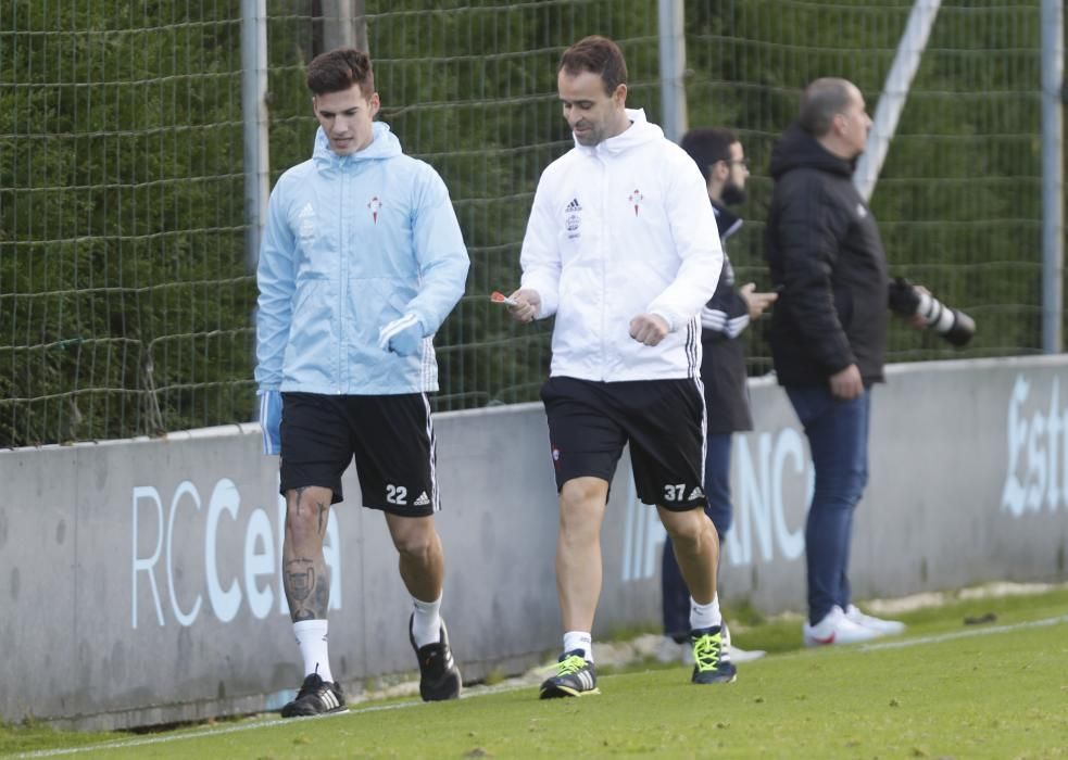 La primera sesión de entrenamiento de Óscar García al frente del Celta