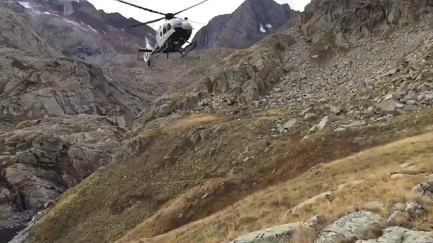 Rescate de una montañera francesa