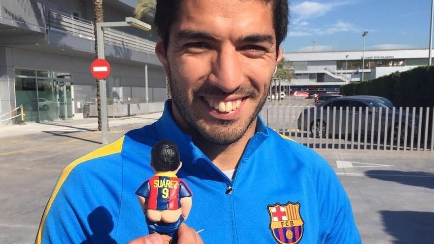 El davanter del Barça Luis Suárez ja té el seu caganer