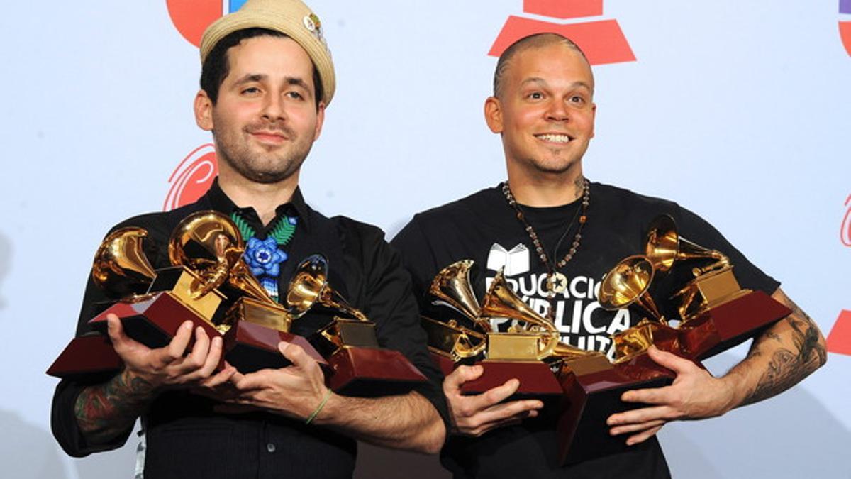 El dúo puertorriqueño Calle 13, triunfadores de los Grammy Latinos 2011.