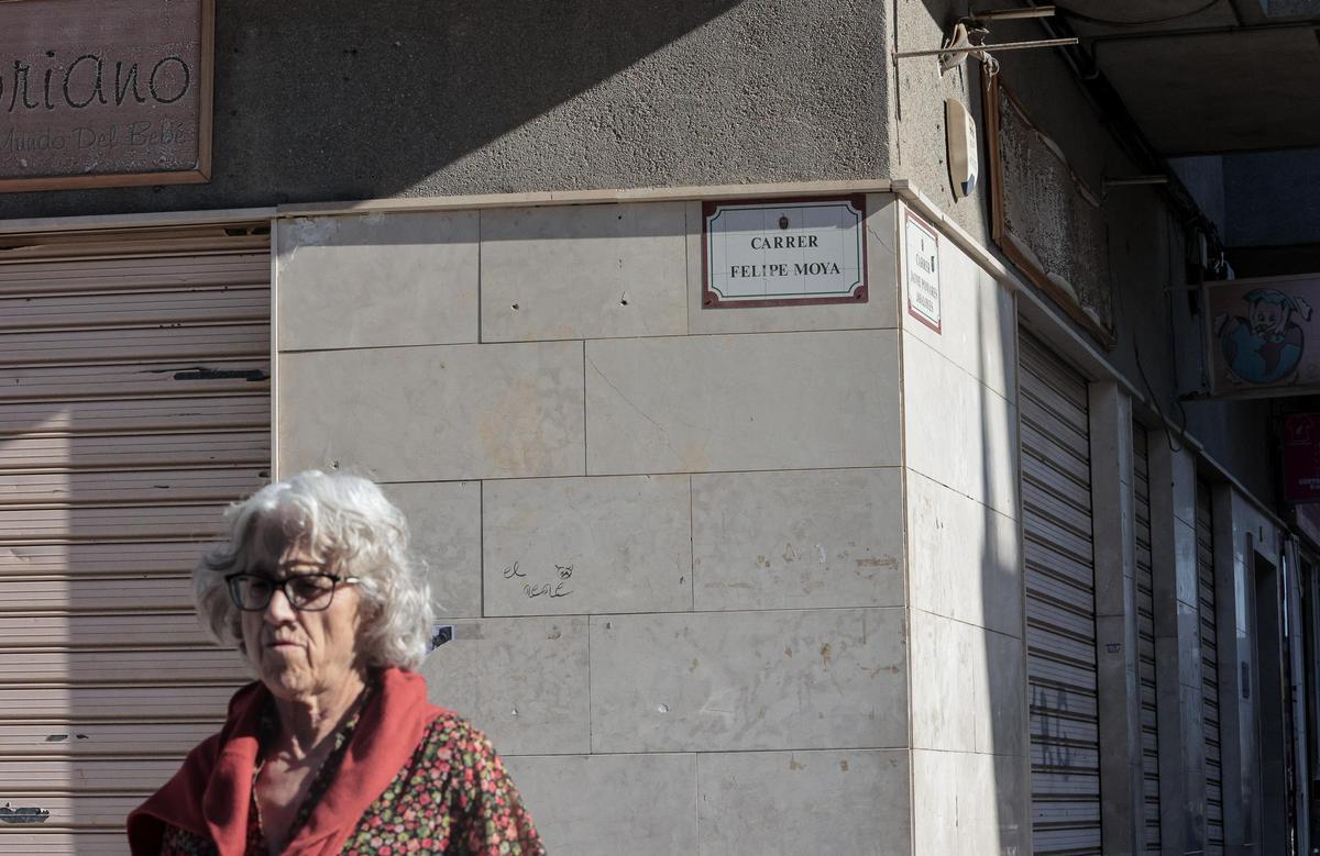 Calle Felipe Moya que debía llamarse Felipe de Malla