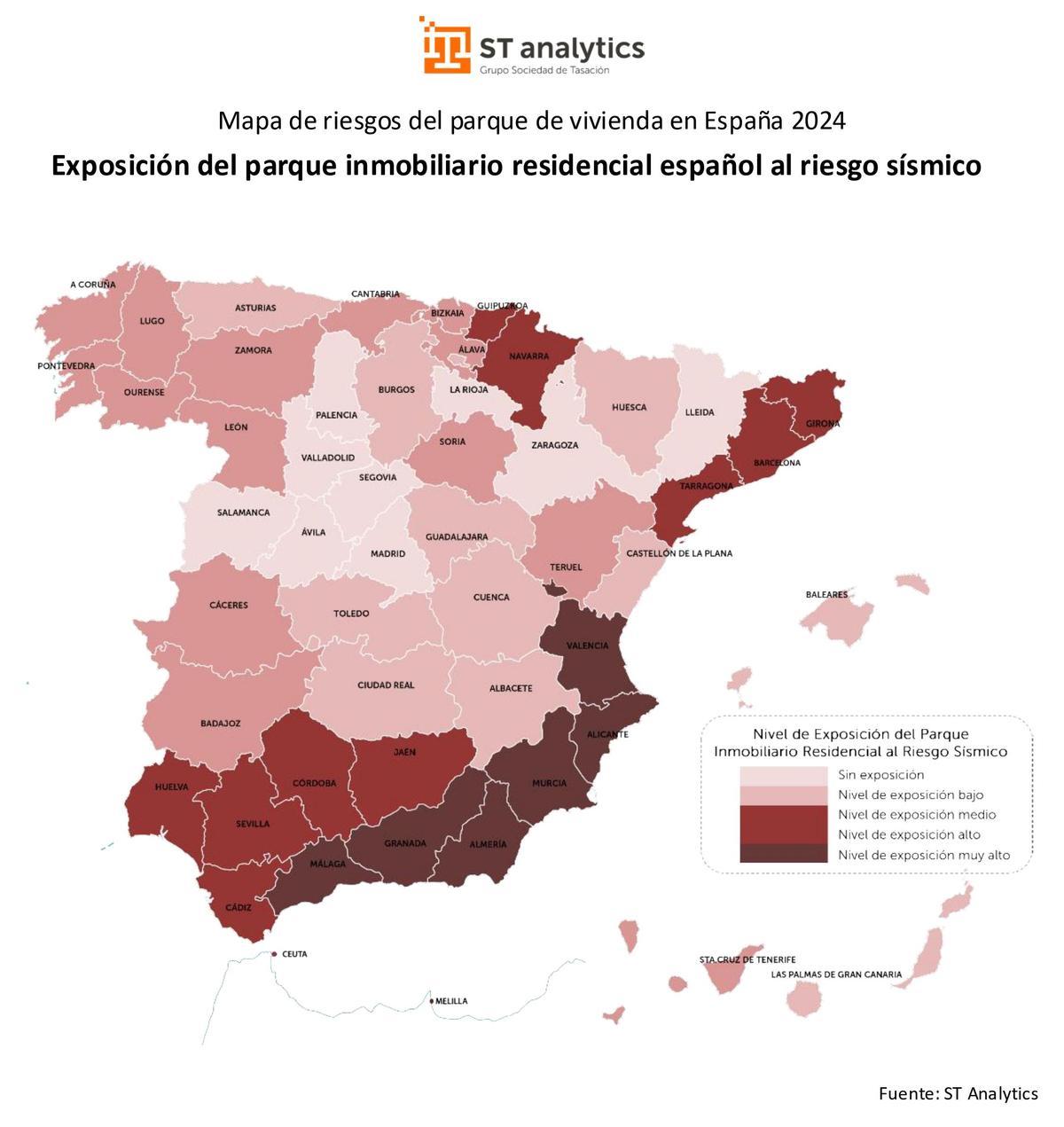Mapas de riesgos en el parque residencial español.