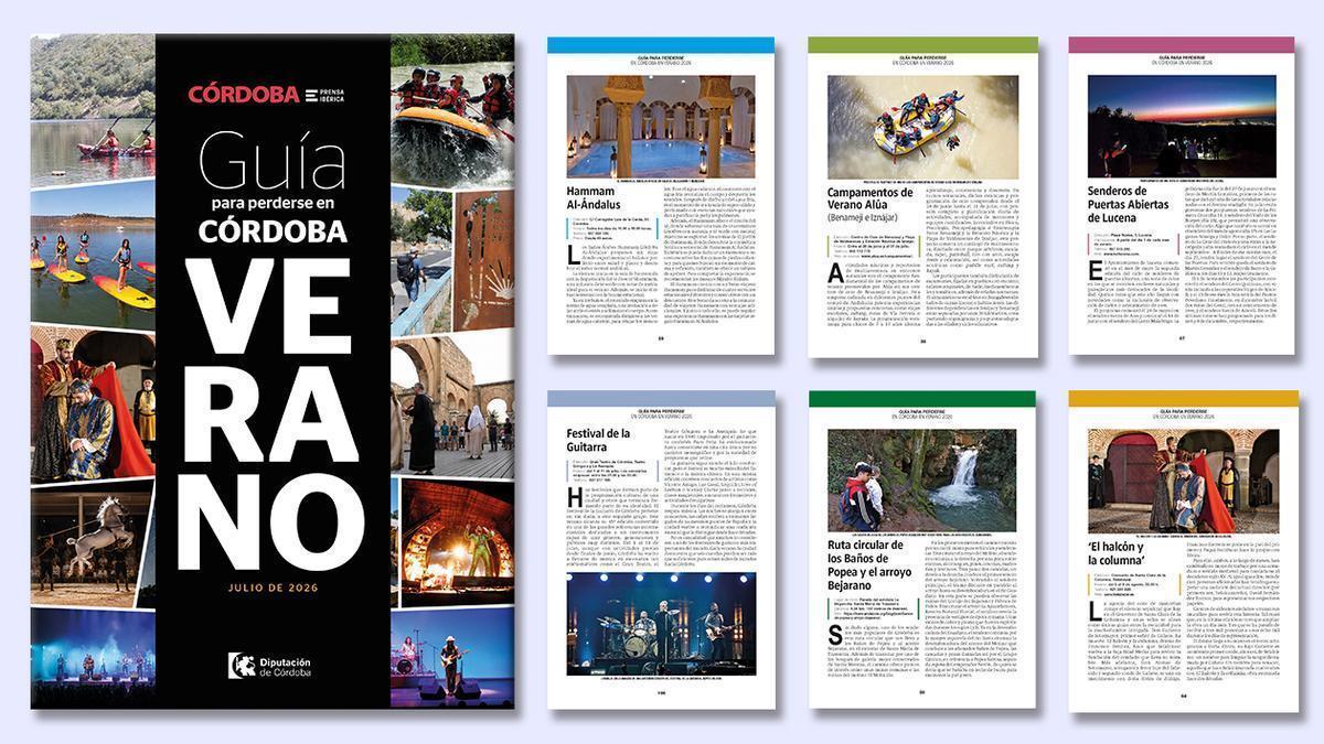 Portada y páginas interiores de la 'Guía para perderse en Córdoba en verano'.