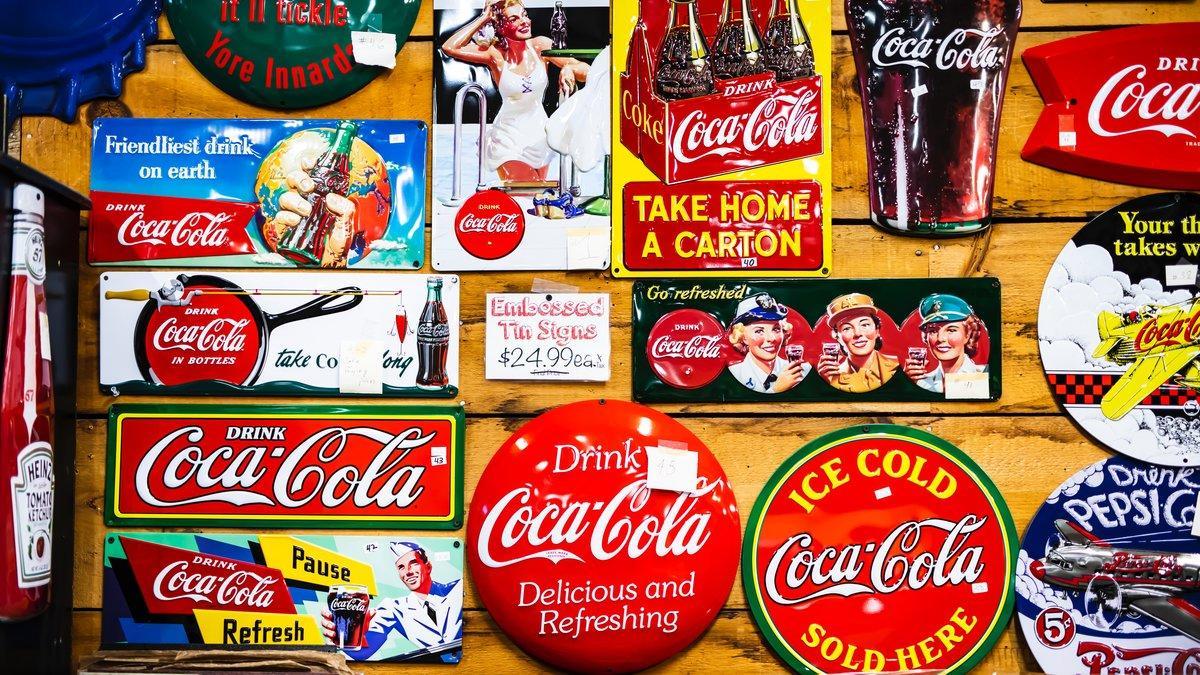 Publicidad vintage de Coca Cola.
