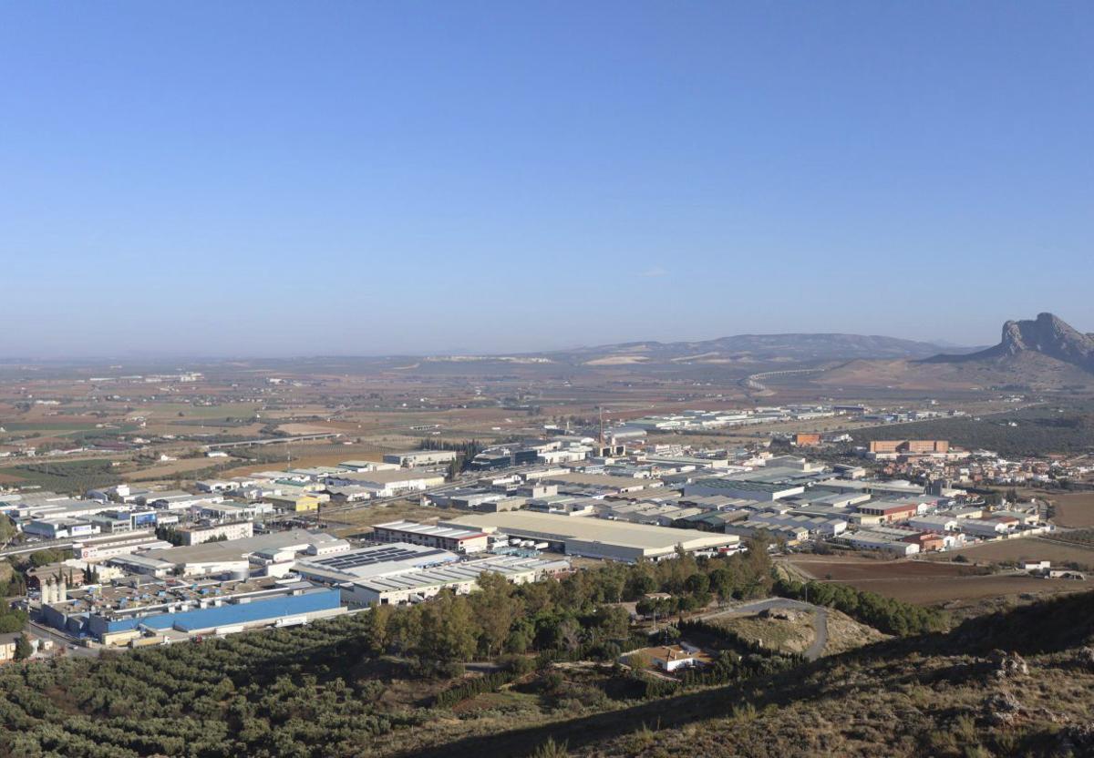 Vista aérea del polígono industrial de Antequera.