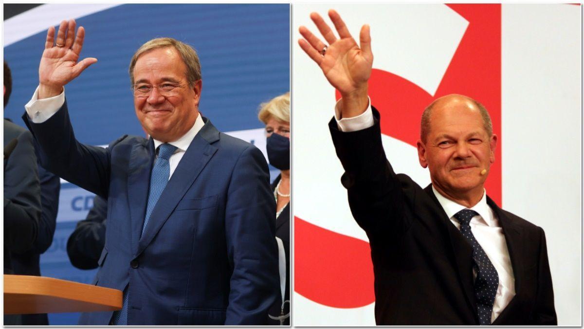 Armin Laschet, candidato de la CDU-CSU,  y Olaf Scholz, candidato del SPD.