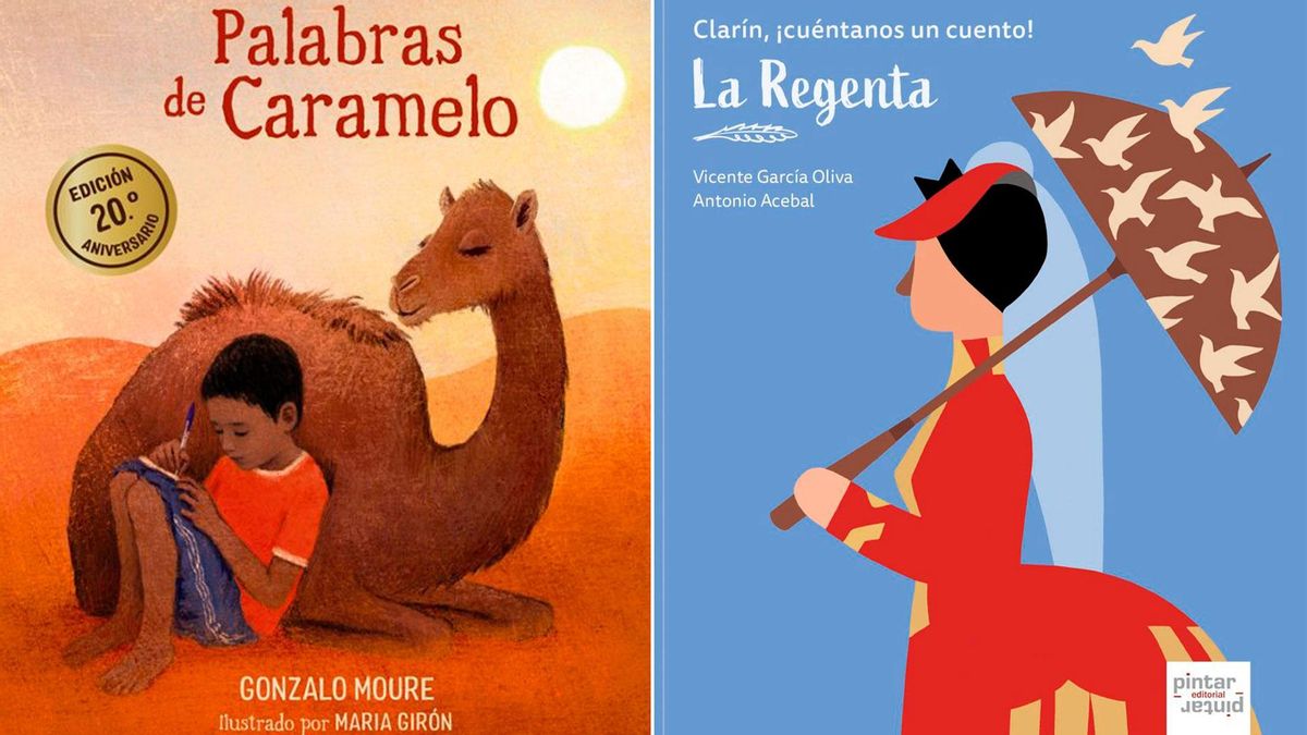Portadas de "Palabras de Caramelo" y la adaptación infantil de "La Regenta".