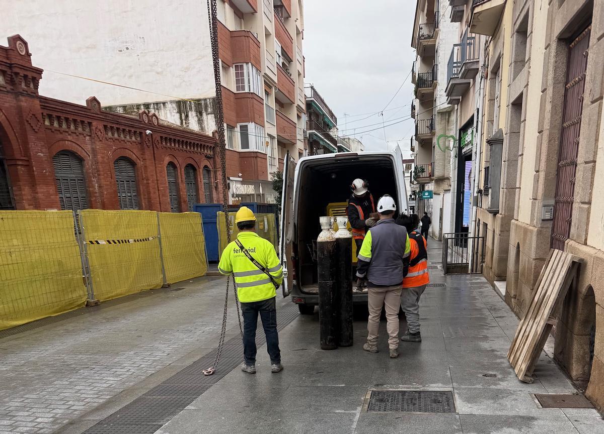 Así avanzan las obras  el antiguo Mercado de Calatrava.