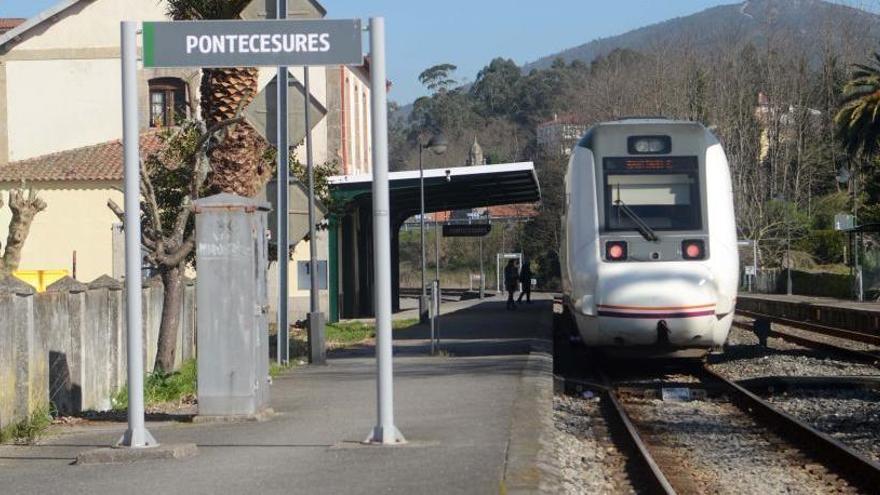 La estación de ferrocarril de Pontecesures.