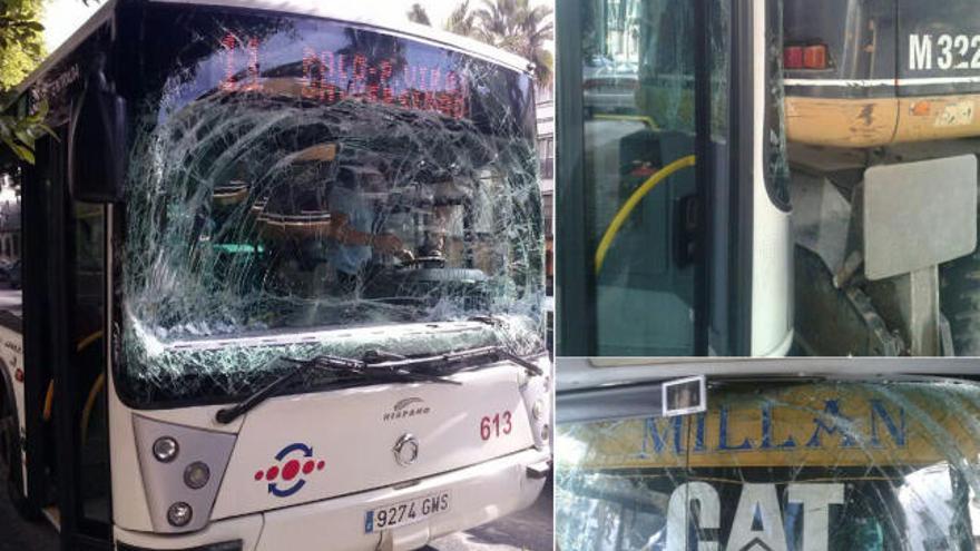 Tres imágenes del accidente del autobús de la EMT.