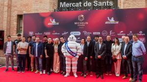 Chefs, representantes de Michelin y del Ayuntamiento de Barcelona y Turisme Barcelona, esta mañana en la presentación de la gala de Michelin.