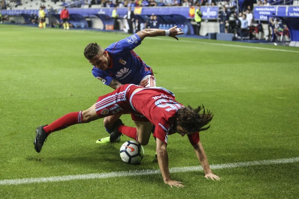 El partido entre el Oviedo y el Zaragoza, en imágenes