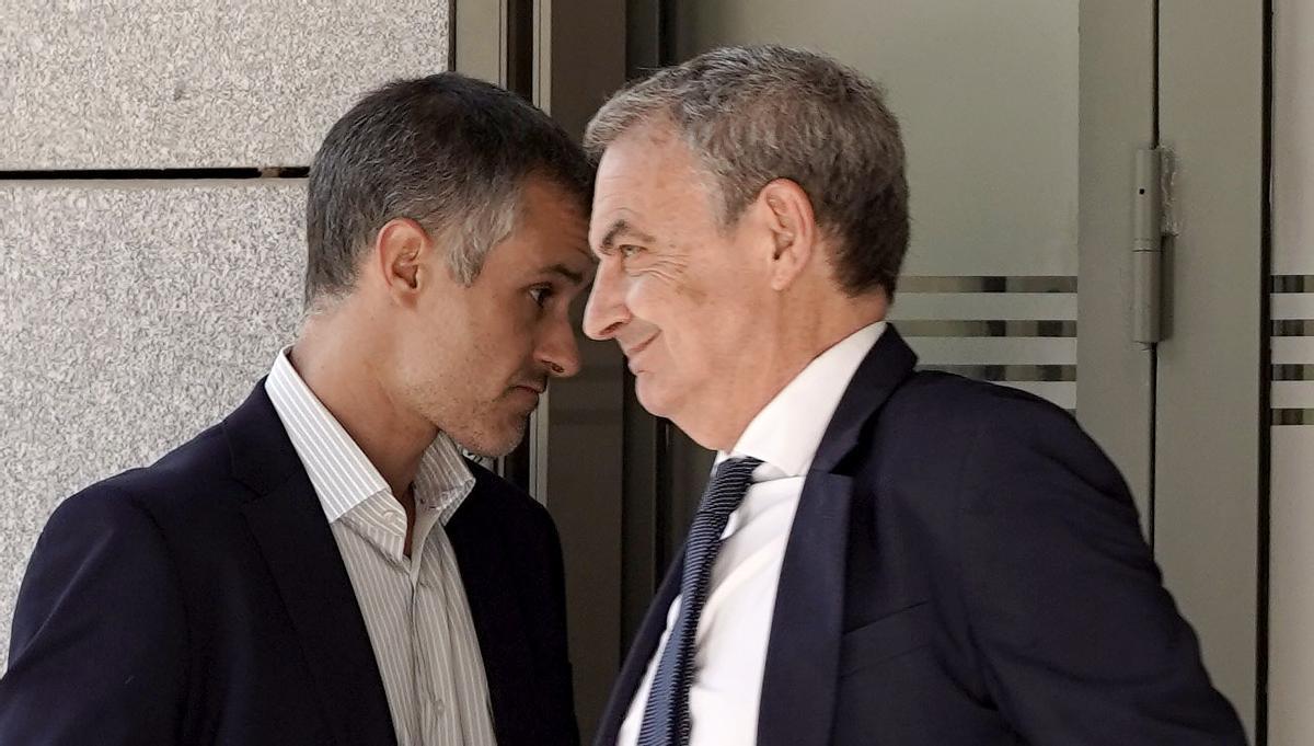 José Luis Rodríguez Zapatero, a la salida de la Audiencia Nacional.